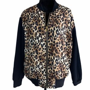 Forever 21 Leopard Bomber Jacket